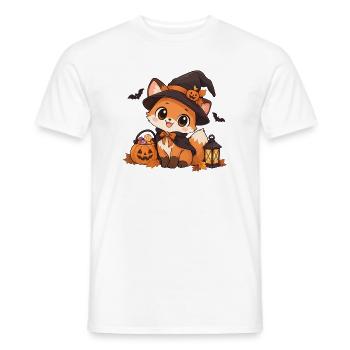 Süßer Kawaii Fuchs als Hexe - Männer T-Shirt - Weiß - Vorne - AI Model Male 178 dark (178cm)