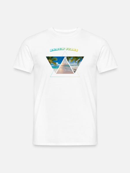 Beach vibes geometrisch - Männer T-Shirt - Weiß