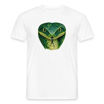 Smaragdgrüner Schlangenkopf - Männer T-Shirt - Weiß - Vorne - AI Model Male 178 dark (178cm)