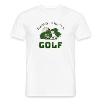Fairway to Heaven Golf Cart Golfer Motiv - Männer T-Shirt - Weiß - Vorne - AI Model Male 178 dark (178cm)