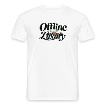 Offline Is the New Luxury – Vintage Outdoor - Männer T-Shirt - Weiß - Vorne - AI Model Male 178 dark (178cm)