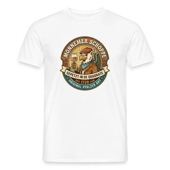 Monnemer Schoppe Gepetzt in de Quadrate - Männer T-Shirt - Weiß - Vorne - AI Model Male 178 dark (178cm)