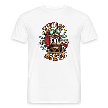 Vintage-Biker - Männer T-Shirt - Weiß - Vorne - AI Model Male 178 dark (178cm)