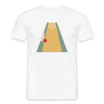 Pudel auf der Kegelbahn – Kegeln Insider Motiv - Männer T-Shirt - Weiß - Vorne - AI Model Male 178 dark (178cm)