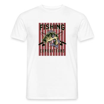 Fishing Expedition – Vintage Hecht für Angler - Männer T-Shirt - Weiß - Vorne - AI Model Male 178 dark (178cm)