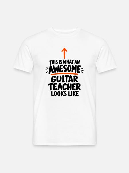 Gitarrenlehrer, Musiker-Geschenk - Männer T-Shirt - Weiß