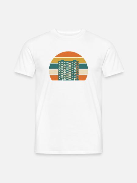 Plattenbau Retro Grafik Osten Retro - Männer T-Shirt - Weiß