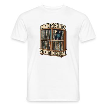 Vinyl Mein Schatz steht im Regal - Männer T-Shirt - Weiß - Vorne - AI Model Male 178 dark (178cm)