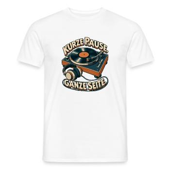 Kurze Pause Ganze Seite Vinylturntable - Männer T-Shirt - Weiß - Vorne - AI Model Male 178 dark (178cm)