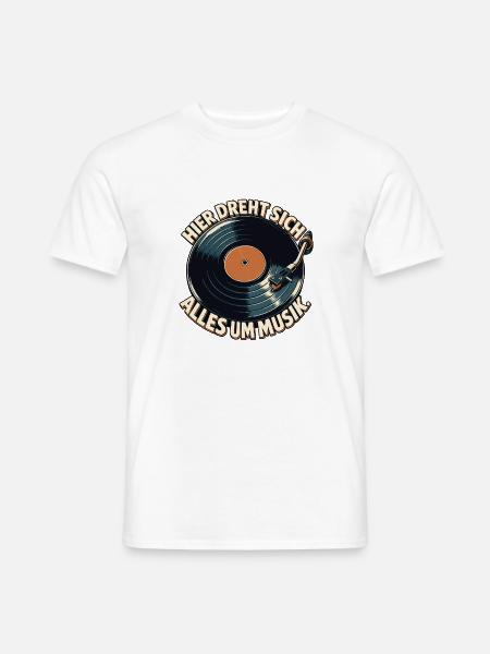 Vinylschallplatte: Alles dreht sich um Musik - Männer T-Shirt - Weiß