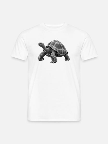 GEEKLEY – Bestiarium – Schildkröte - Männer T-Shirt - Weiß
