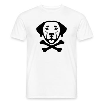 Hundekopf Knochen Logo - Männer T-Shirt - Weiß - Vorne - AI Model Male 178 dark (178cm)