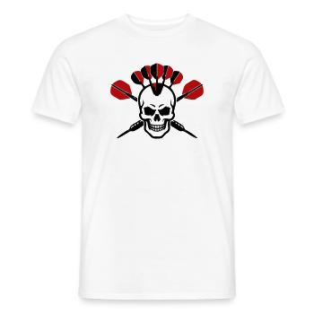 Totenkopf Dartpfeile Logo - Männer T-Shirt - Weiß - Vorne - AI Model Male 178 dark (178cm)