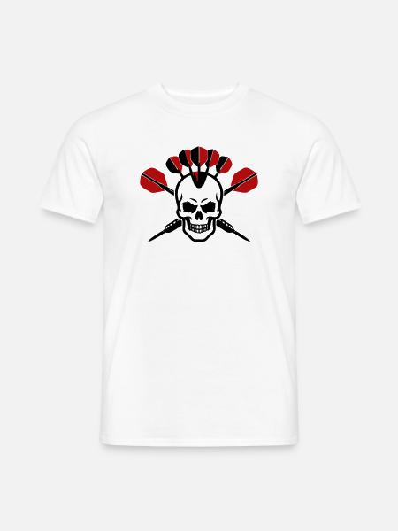 Totenkopf Dartpfeile Logo - Männer T-Shirt - Weiß