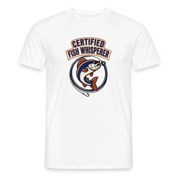 Certified Fish Whisperer - Fishing Humor - Männer T-Shirt - Weiß - Vorne - AI Model Male 178 dark (178cm)