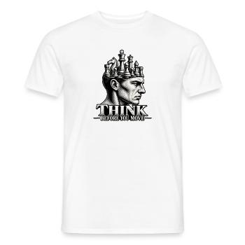 Schach Motiv Think before you move Denksport Kopf - Männer T-Shirt - Weiß - Vorne - AI Model Male 178 dark (178cm)