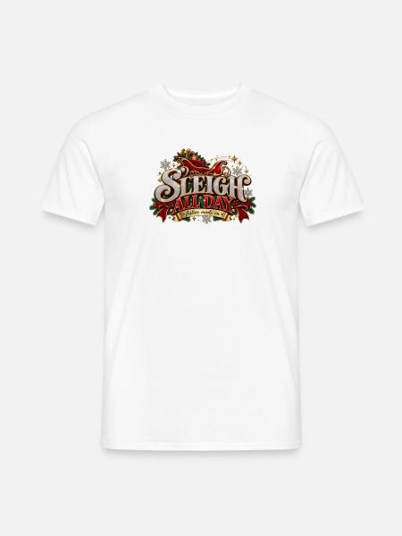Schlitten-ganztägiges Festliches Tee - Männer T-Shirt - Weiß