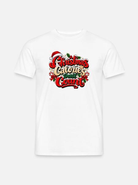 Weihnachtskalorien zählen nicht - Männer T-Shirt - Weiß