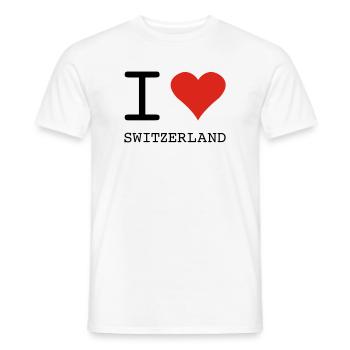 I LOVE SWITZERLAND - Männer T-Shirt - Weiß - Vorne - AI Model Male 178 dark (178cm)