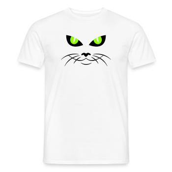 cat face - katzengesicht - Männer T-Shirt - Weiß - Vorne - AI Model Male 178 dark (178cm)