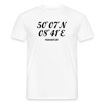 Frankfurter Koordinaten Frankfurt - Männer T-Shirt - Weiß - Vorne - AI Model Male 178 dark (178cm)