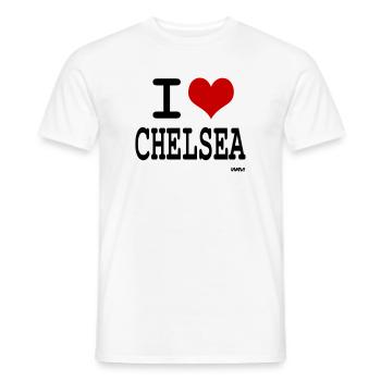 i love chelsea by wam - Men's T-Shirt - white - Front - AI Model Male 178 dark (178cm)