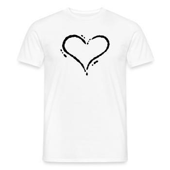 Herz - Scribble (Zeichnung) - Männer T-Shirt - Weiß - Vorne - AI Model Male 178 dark (178cm)