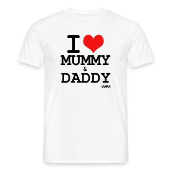 i love mummy and daddy - couleurs personnalisables - T-shirt homme - blanc - Devant - AI Model Male 178 dark (178cm)