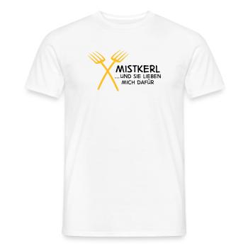 2541614 15142795 mistkerl - Men's T-Shirt - white - Front - AI Model Male 178 dark (178cm)