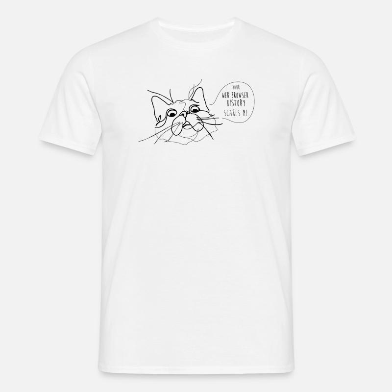 Cat Meme - Scary Web Browser History - Maglietta da uomo - bianco