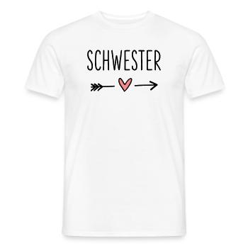 Schwester Herz Pfeil Liebe Freundin Geschenk - Männer T-Shirt - Weiß - Vorne - AI Model Male 178 dark (178cm)