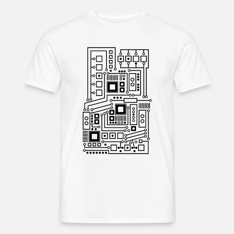 Platine Muster Technik Nerd - Männer T-Shirt - Weiß