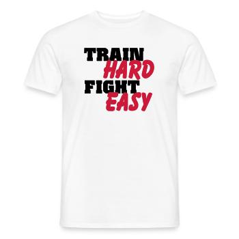 Train hard, fight easy - T-shirt homme - blanc - Devant - AI Model Male 178 dark (178cm)