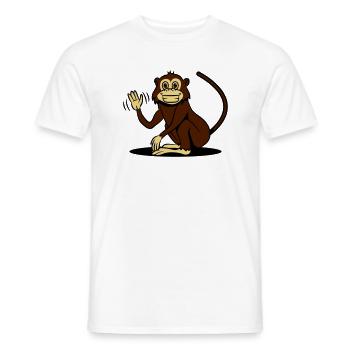 affe witzig lieb winken - Männer T-Shirt - Weiß - Vorne - AI Model Male 178 dark (178cm)