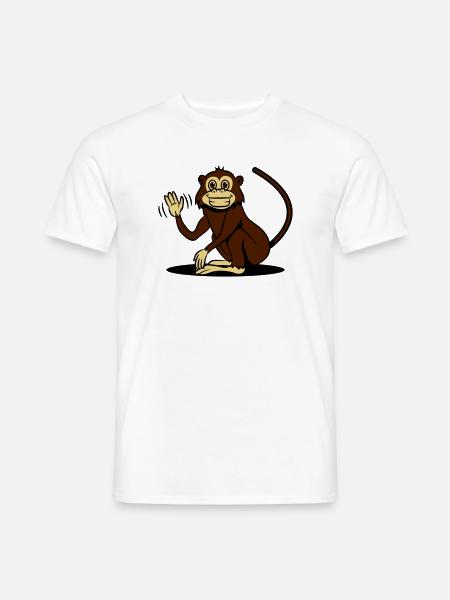 monkey funny loving wave - Men's T-Shirt - white