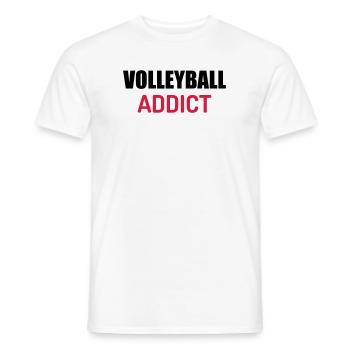 Volleyball - Volley Ball - Volley-Ball - Sport - T-shirt homme - blanc - Devant - AI Model Male 178 dark (178cm)