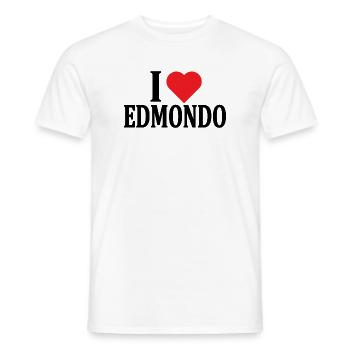 t-shirt J’adore Edmondo idée cadeau t-shirt - T-shirt homme - blanc - Devant - AI Model Male 178 dark (178cm)