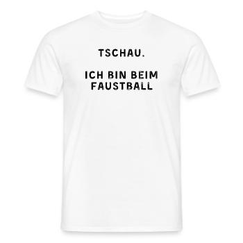 Tschau. Ich bin beim Faustball. (schwarze Schrift) - Männer T-Shirt - Weiß - Vorne - AI Model Male 178 dark (178cm)