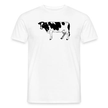 Cow black-furred, dairy breed - Men's T-Shirt - white - Front - AI Model Male 178 dark (178cm)