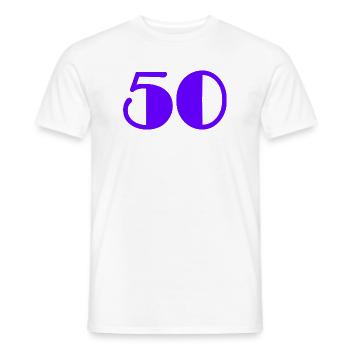 50. 50 JAHRE. 50-jähriges Jubiläum. GEBURTSTAG 50 JAHRE. - Männer T-Shirt - Weiß - Vorne - AI Model Male 178 dark (178cm)