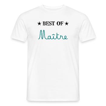 MAÎTRE. MERCI. MERCI MAÎTRE. CADEAU MAÎTRE. ECOLE - T-shirt homme - blanc - Devant - AI Model Male 178 dark (178cm)