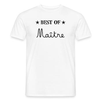 MAÎTRE. MERCI. MERCI MAÎTRE. CADEAU MAÎTRE. ETE - T-shirt homme - blanc - Devant - AI Model Male 178 dark (178cm)