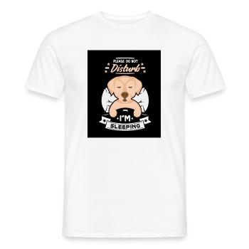 Official Do Nor Disturb Sleeping Shirt - Men's T-Shirt - white - Front - AI Model Male 178 dark (178cm)