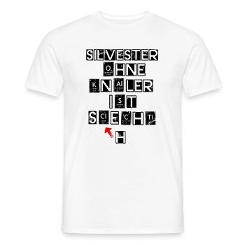 New Year's Eve without firecrackers is bad - Men's T-Shirt - white - Front - AI Model Male 178 dark (178cm)