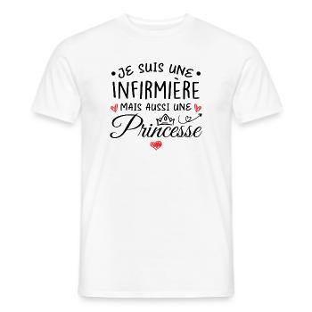 Je Suis Une Infermière, Mais Aussi Une Princesse - T-shirt homme - blanc - Devant - AI Model Male 178 dark (178cm)
