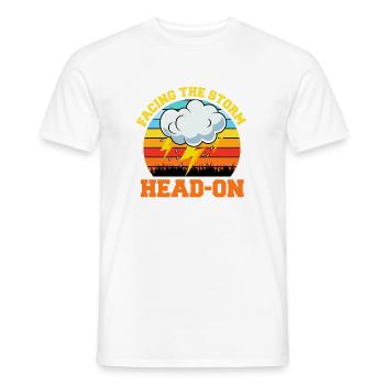 Storm Chasing: Facing the Storm Head-On - Men's T-Shirt - white - Front - AI Model Male 178 dark (178cm)