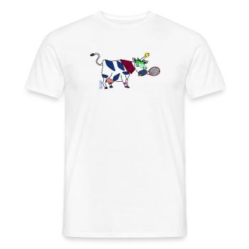 BAVARIAN UNICORN - Tennis - Männer T-Shirt - Weiß - Vorne - AI Model Male 178 dark (178cm)