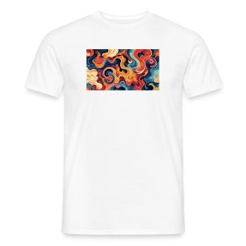 Vibrant Fluid Abstract Artwork - Men's T-Shirt - white - Front - AI Model Male 178 dark (178cm)