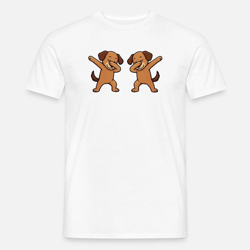 Hund Dabbing Comic - Männer T-Shirt - Weiß