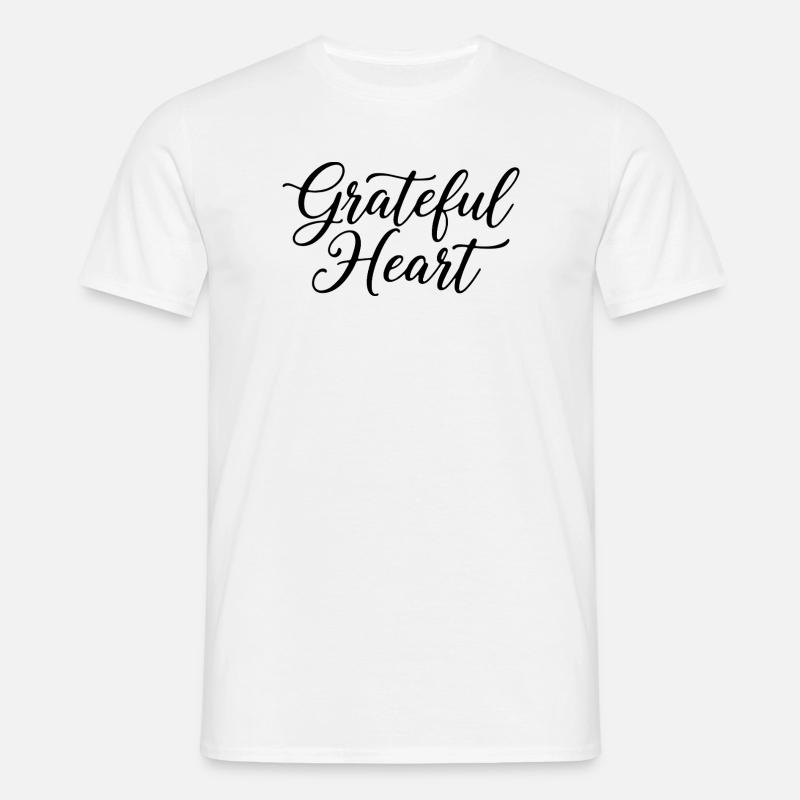 Grateful Heart Script - Männer T-Shirt - Weiß